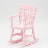 Dollhouse Miniature Rocking Chair, Pink