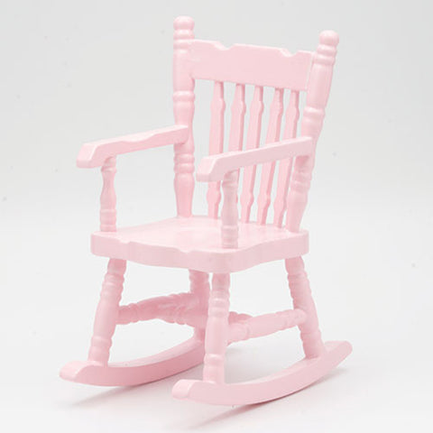 Dollhouse Miniature Rocking Chair, Pink