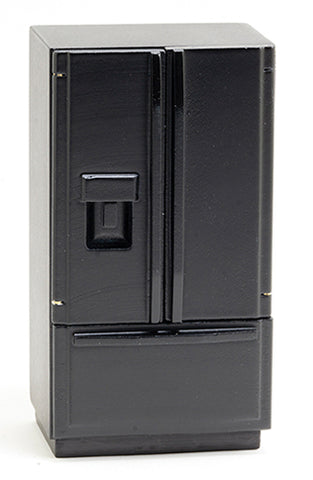 Refrigerator, Black, Modern with French Door