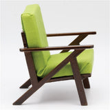 Walnut Chair, Green Fabric