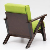Walnut Chair, Green Fabric