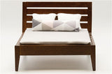 Dollhouse Miniature Bed with Slats, Walnut Finish