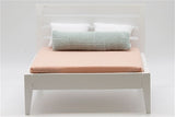 dollhouse miniature bed with slats, white