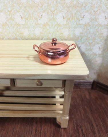 Large Copper Cooking Pot with Removable Lid