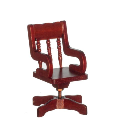 Swivel Desk Chair, Mahogany