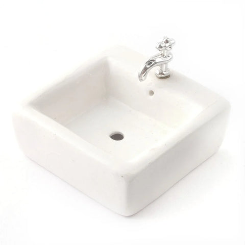 Square Ceramic Sink in White