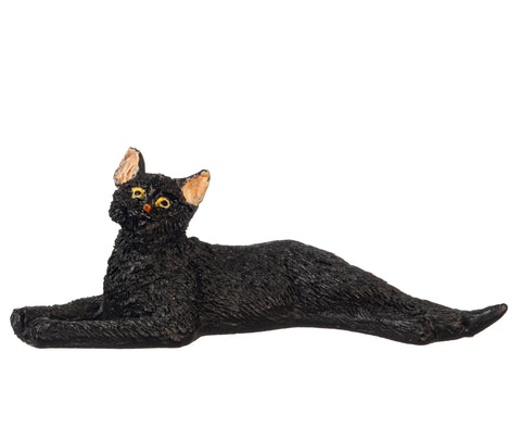 Cat, Laying Stretched, Black