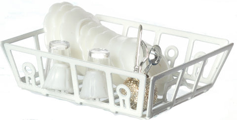 1/12 Scale Dollhouse Dish Strainer, Filled