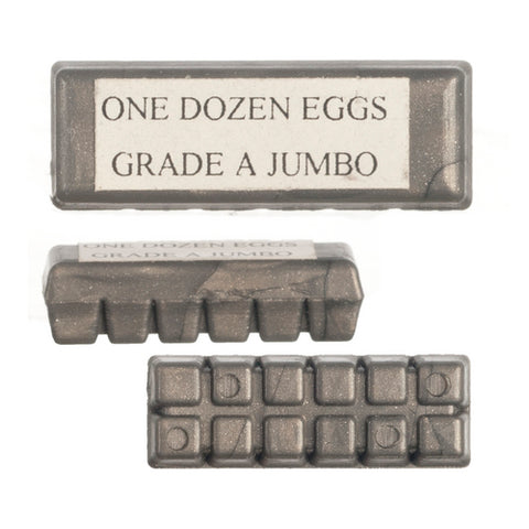 1/12 scale non opneing metal box of a dozen eggs for a dollhouse