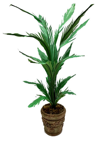 Potted Palm, Round Aged Pot