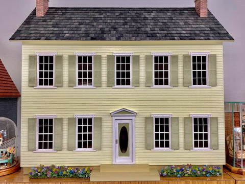 Foxcroft Estate Dollhouse, Assembled and Painted, Yellow and Soft Green