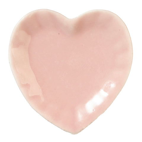 Ruffled Pink Heart Plate, Pink