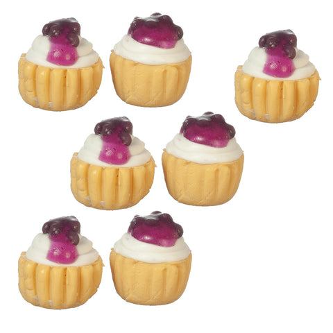 Blueberry Topped Cupcakes, Set of 7