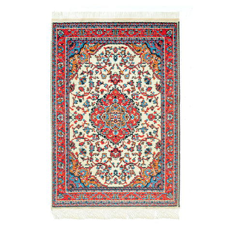 Turkish Rug 6" x 4" Cream and Red