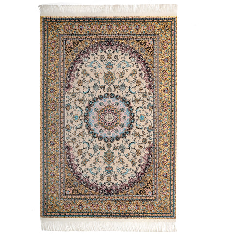 Turkish Rug 9.5" x 6" Gold Threads