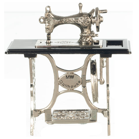 Antique Sewing Machine Silver and Black