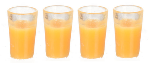 Orange Juice, Set of Four Glasses.