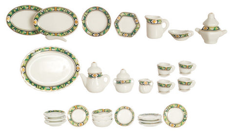 China Service, Green and Gold, 35pcs
