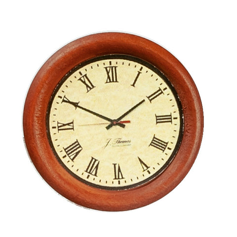 Wall Clock, Wooden with Roman Numerals