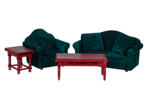 Living Room Set, Four Piece, Green