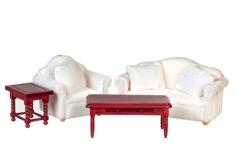 Living Room Set, Four Piece, White
