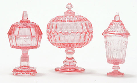 Candy Dish Set, Pink Glassware