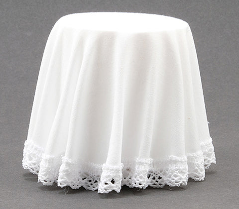 Skirted Table, White