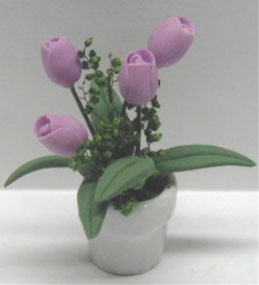 Purple Tulips in a Pot