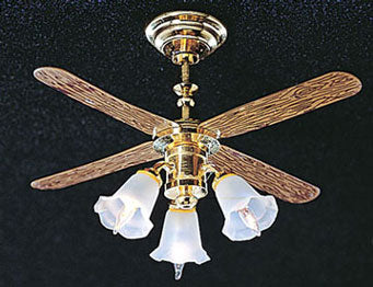 Ceiling Fan with Triple Tulip Shade