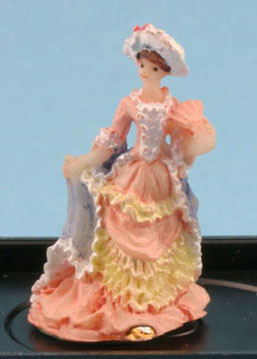 Victorian Lady statuette in Blue and Pink by Jeannetta Kendall