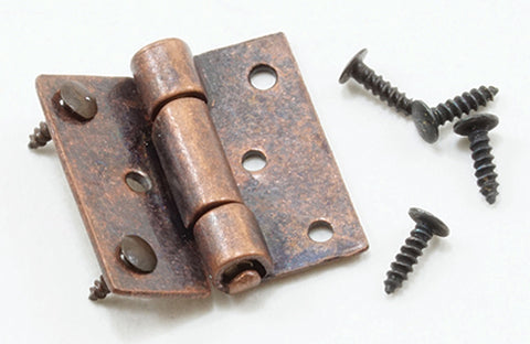 Butt Hinges with Nails, Set of Four, Oiled Bronze