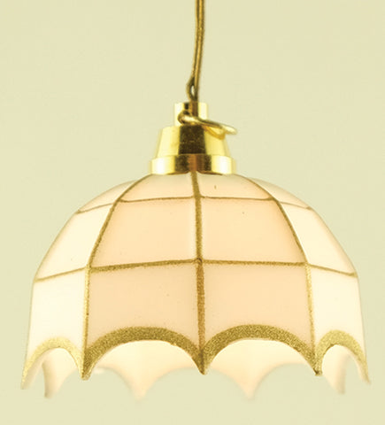 Hanging Lamp, White Tiffany Shade