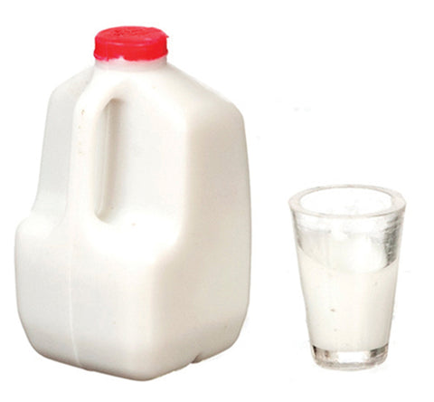 Gallon of Milk with 2 Filled Glass