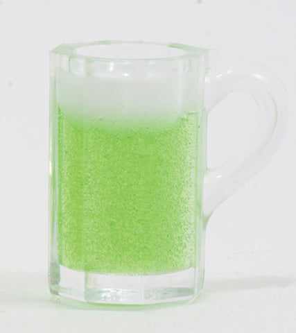 Mug of Green Beer with Froth, 1:12 Miniature Scale