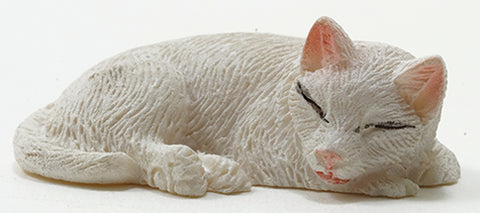 Sleeping Cat, White