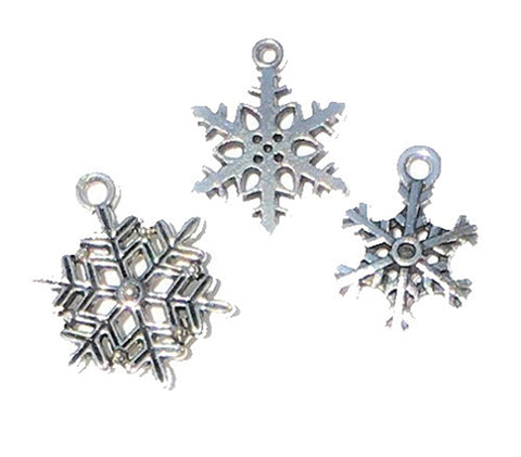 Silver Snowflake Ornament, Set of Three