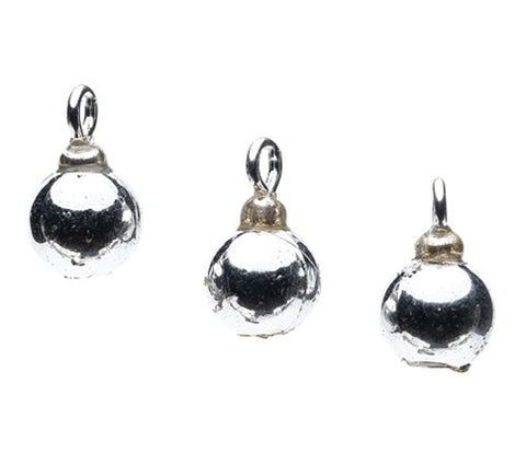 Silver Ball Ornament, Set of Three