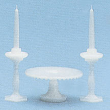 White Candlestick and Cake Plate Set Kit
