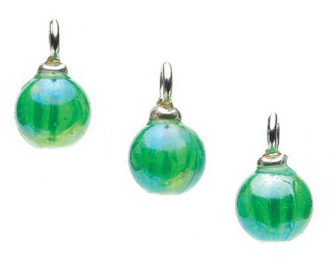 Emerald Ball Ornament, Set of Three