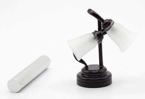 Dual Shade Desk Light with Wand, Black, LED