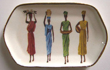 Ceramic Tray with African Women