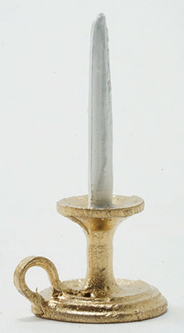 Chamber Candleholder, Gold with Candle
