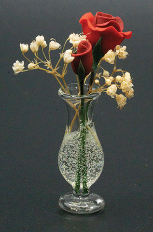 Red Roses in Vase