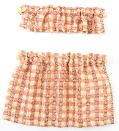 Cafe Curtains, Mauve Plaid