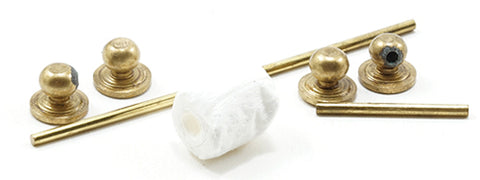 Gold Towel and Toilet Paper Holder Set