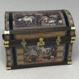 Classic Americana Summer Lithograph Wooden Trunk Kit
