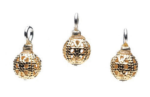 Gold Filigree Ball Ornament, Set of Three