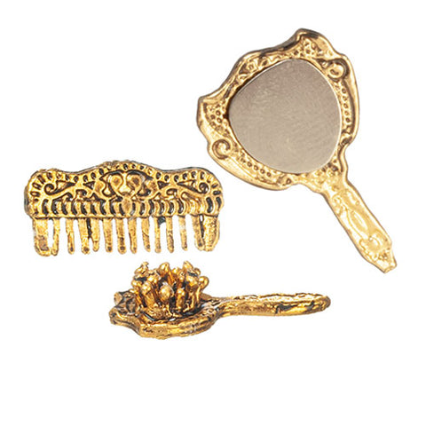 Antique Brush, Comb, and Hand Mirror Set