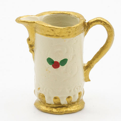 Christmas Pitcher with Holly