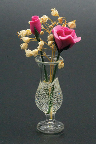 Fuchsia Roses in Vase